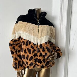 Forever 21 Black and Tan Teddy Jacket